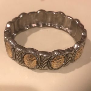 Gold and silver bangle